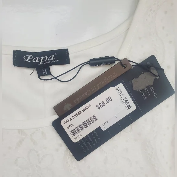 NWT Papa Vancouver White Lace Dress Asymmetrical A-line Sleeveless Summer Medium - Picture 5 of 13